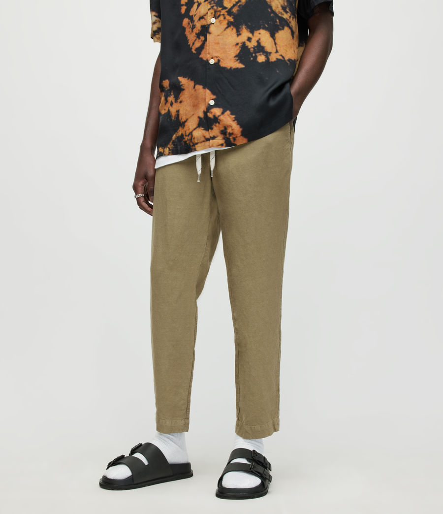 Men's Porto Cropped Slim Trousers (ash_khaki_brown) - Image 2