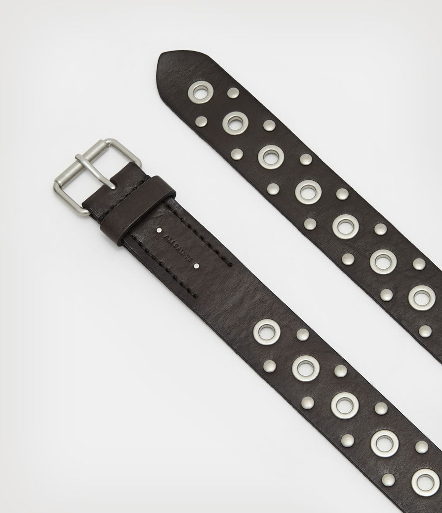 Men's Jon Eyelet Leather Belt (black) - Image 3