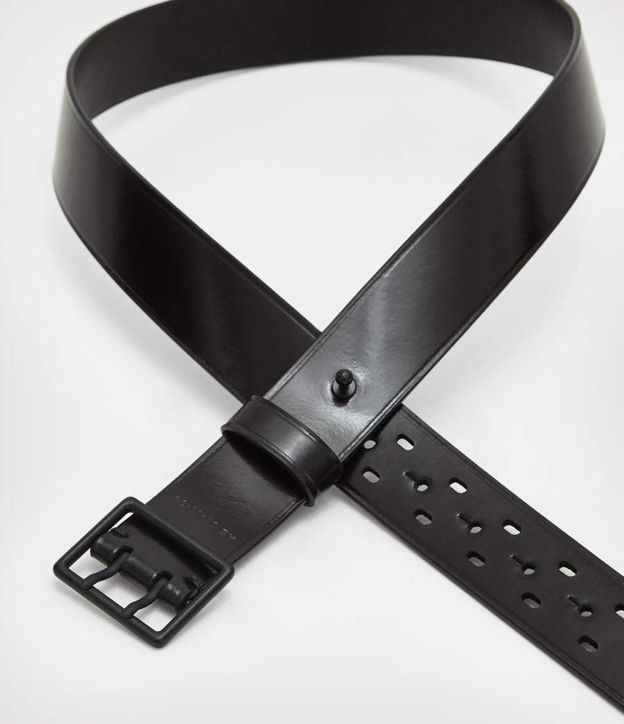 Herren Bryce Leather Belt (black) - Image 4