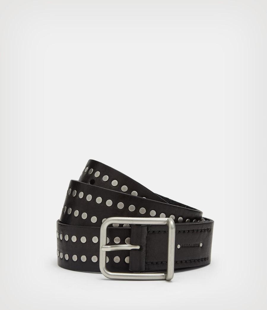 Herren Eli Studded Leather Belt (black) - Image 1
