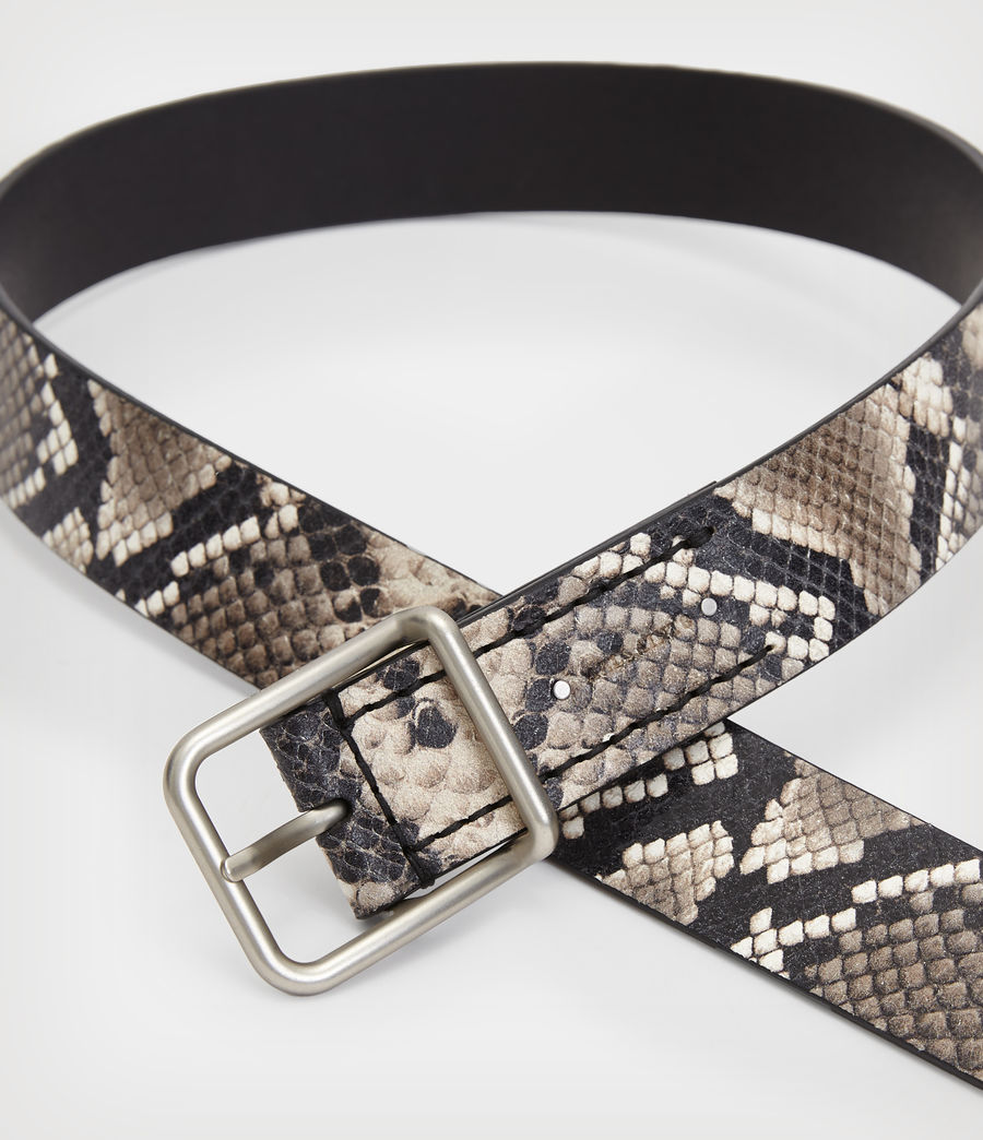 Mens Eli Leather Snake Print Belt (roccia) - Image 2