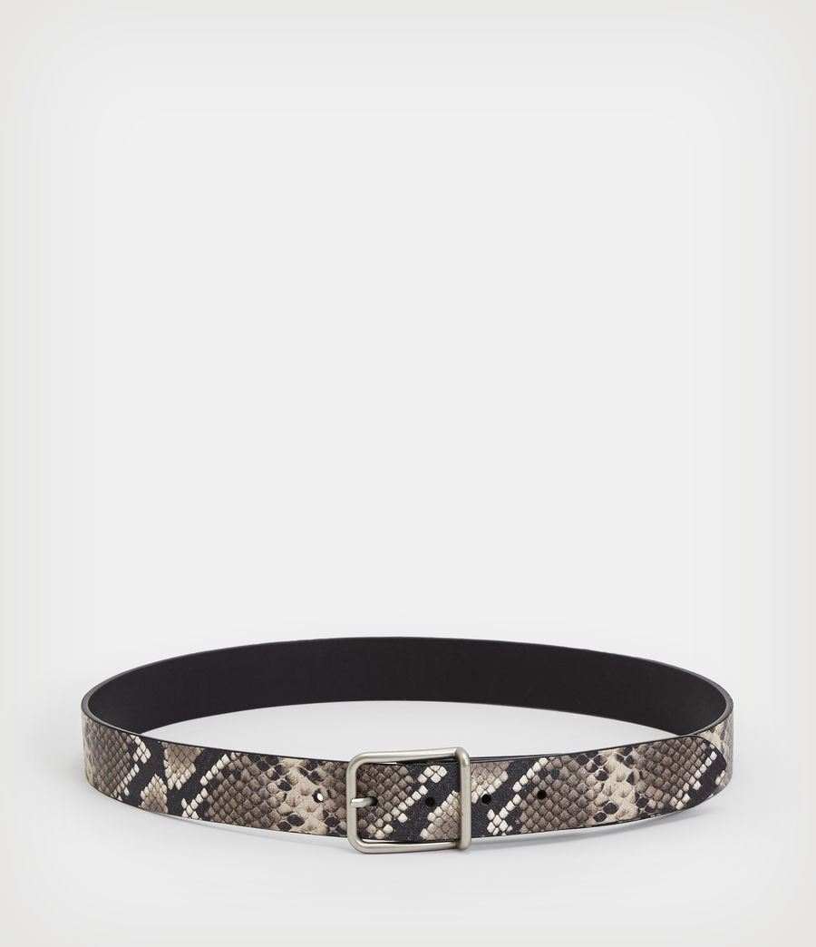Mens Eli Leather Snake Print Belt (roccia) - Image 4