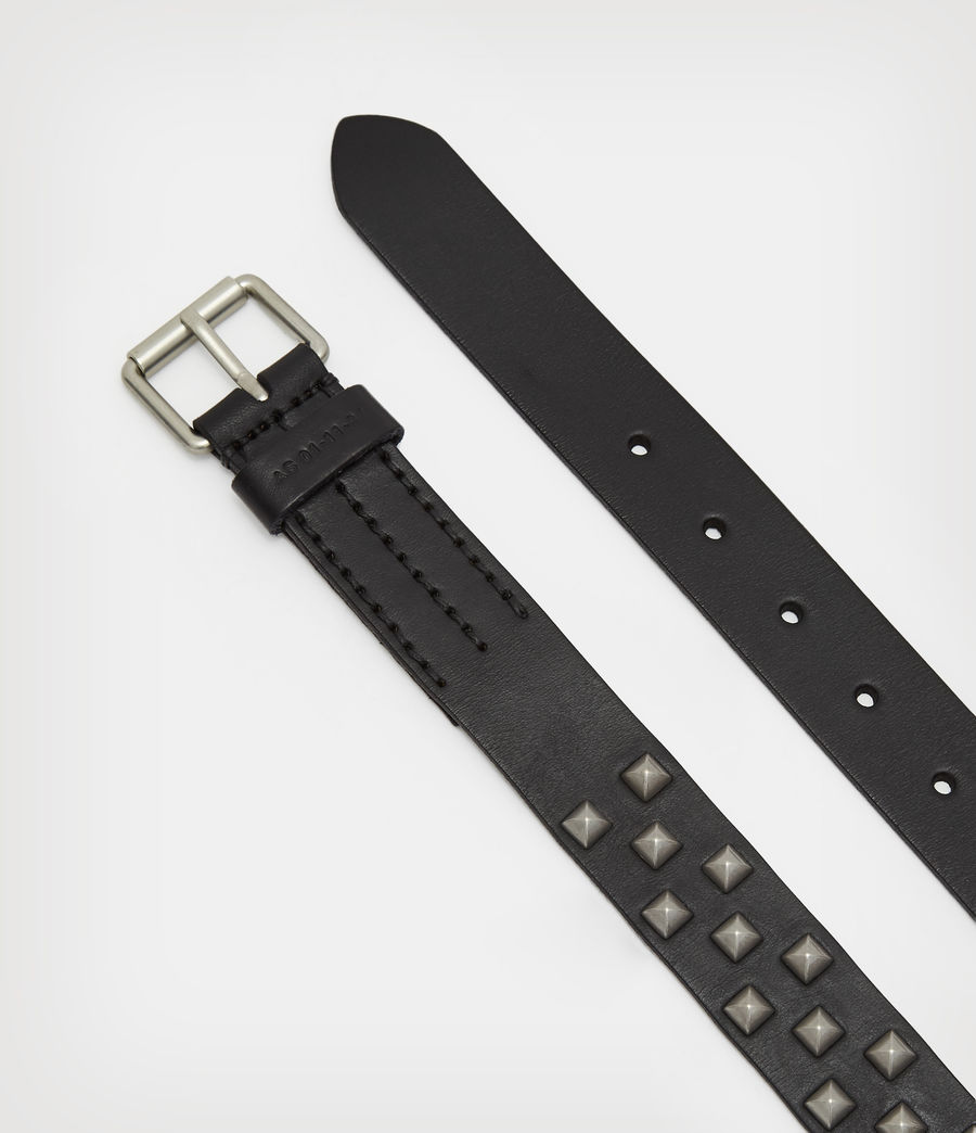 Men's Ashby Studded Leather Belt (black) - Image 3