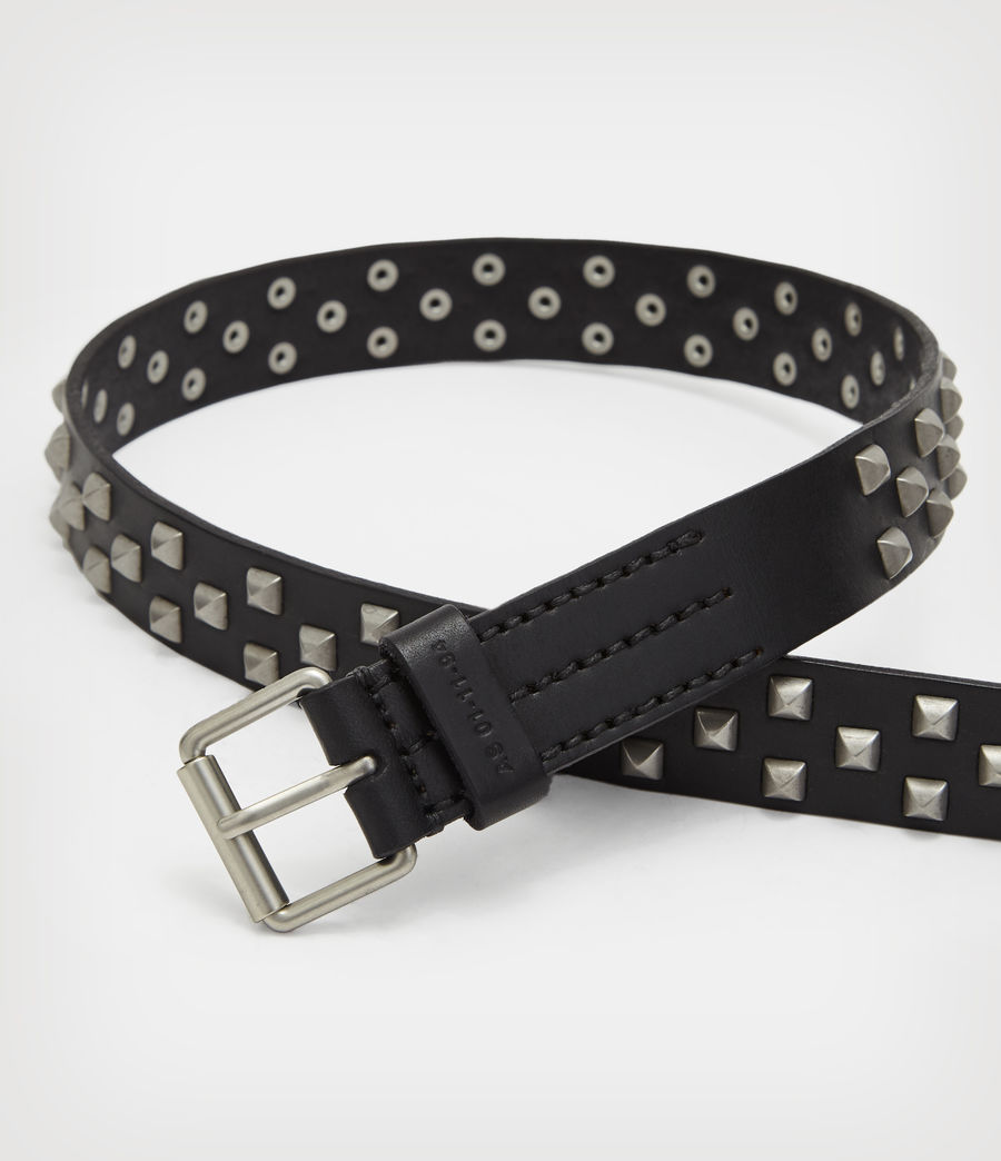 Herren Ashby Studded Leather Belt (black) - Image 4