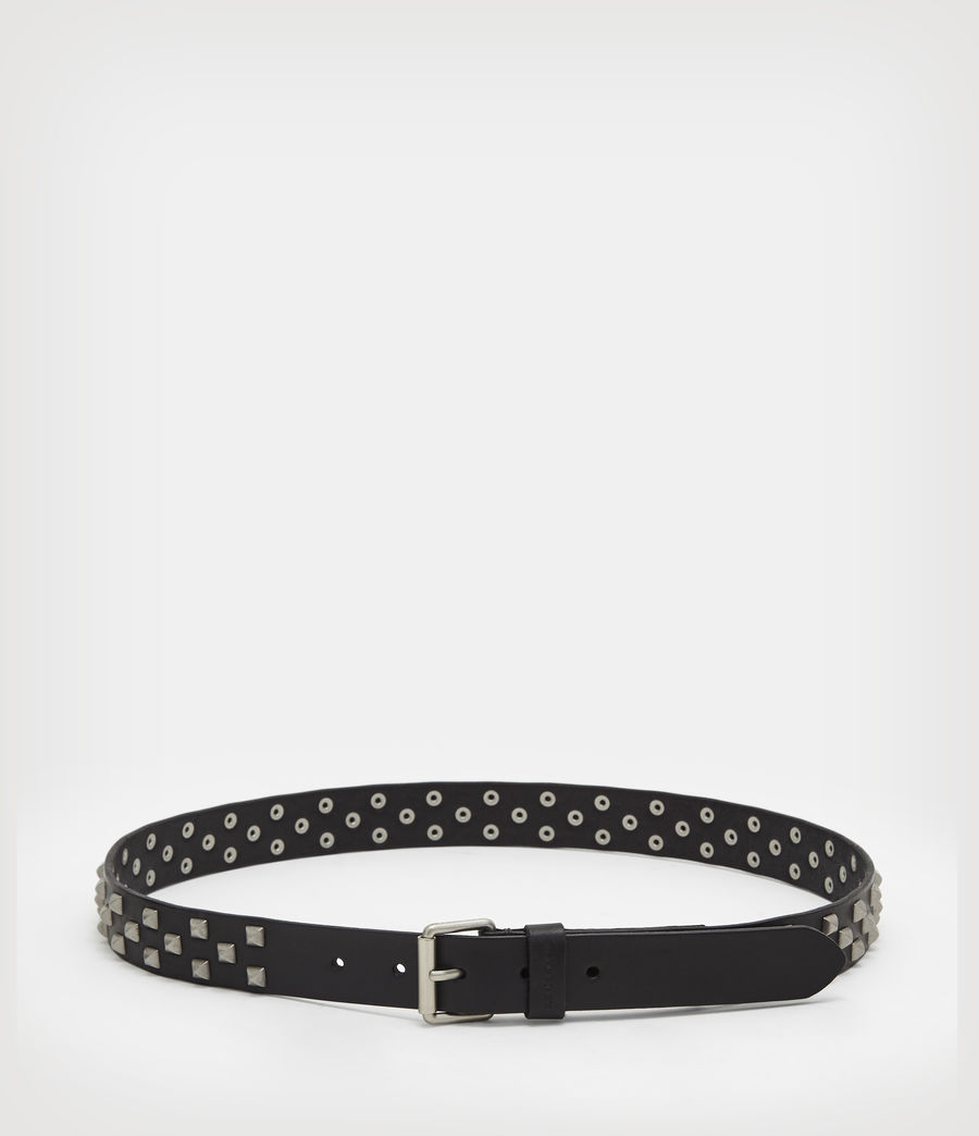 Men's Ashby Studded Leather Belt (black) - Image 5