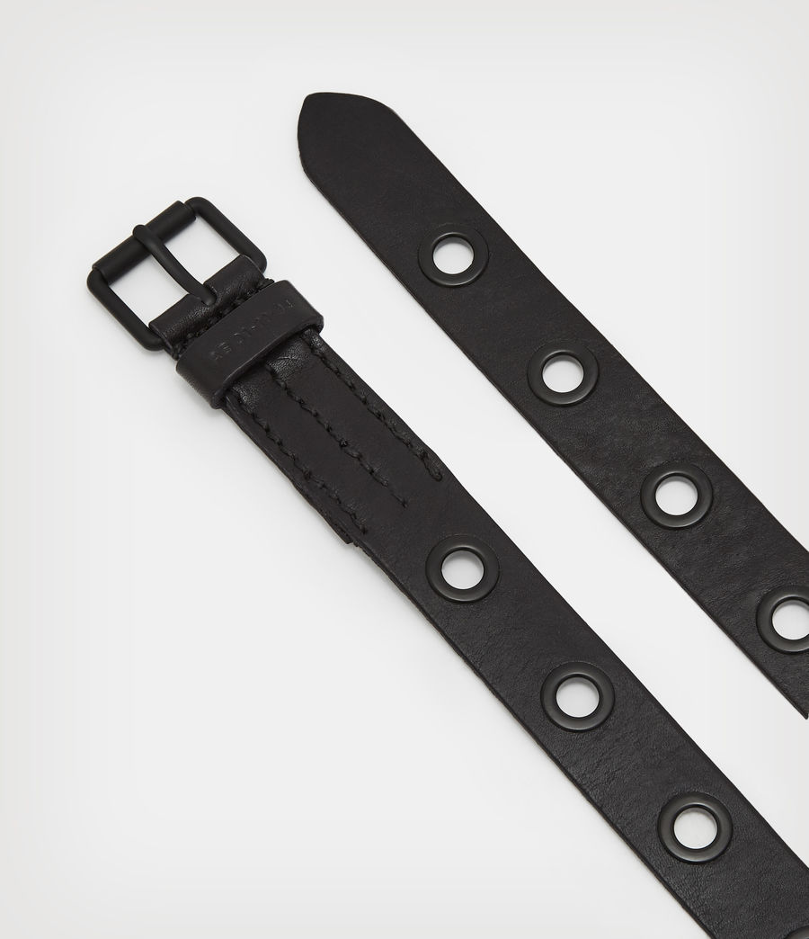 Herren Corben Wash Leather Belt (black) - Image 3