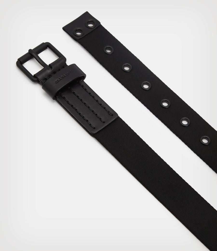Men's Jesse Webbing Leather Belt (black) - Image 3