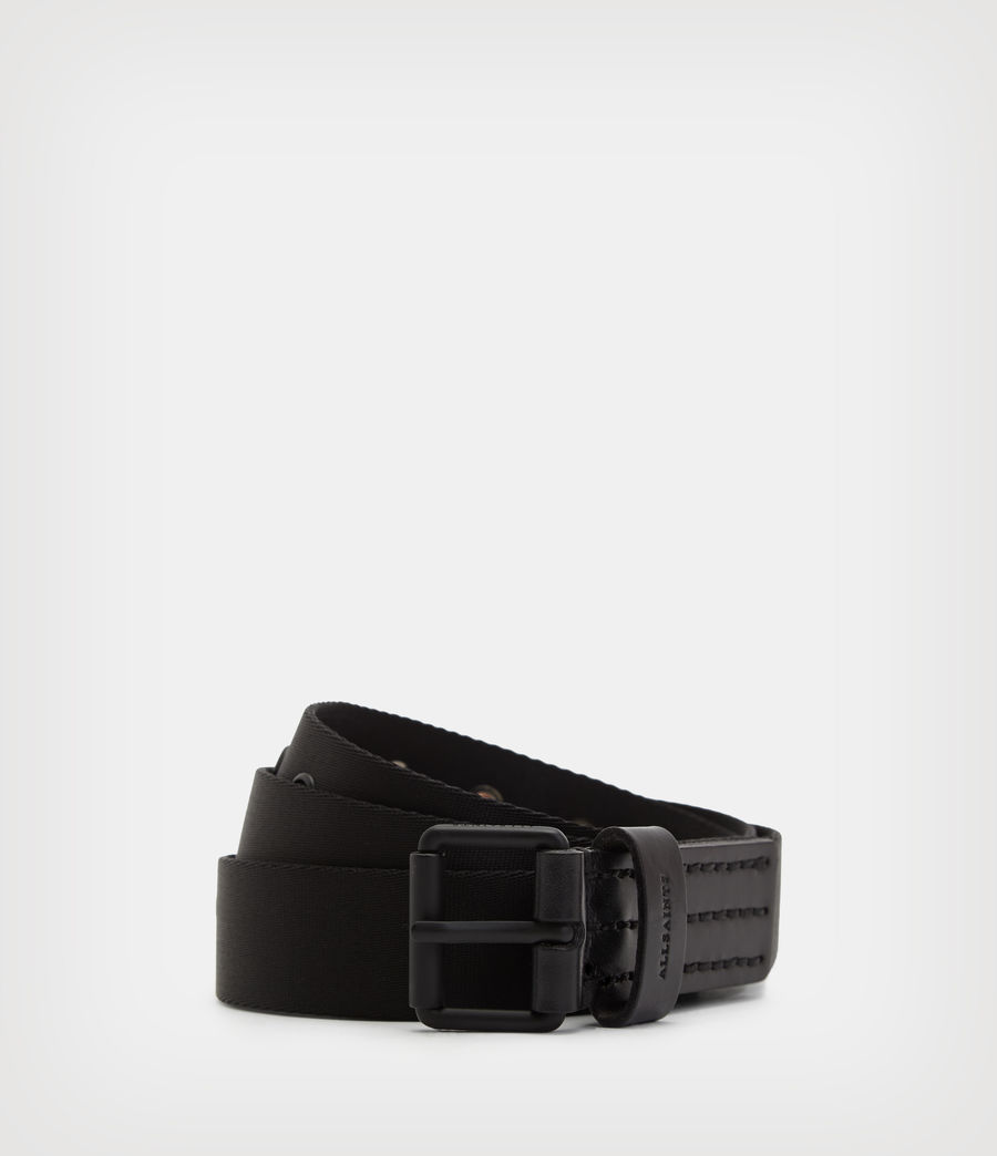 Men's Jesse Webbing Leather Belt (black) - Image 5