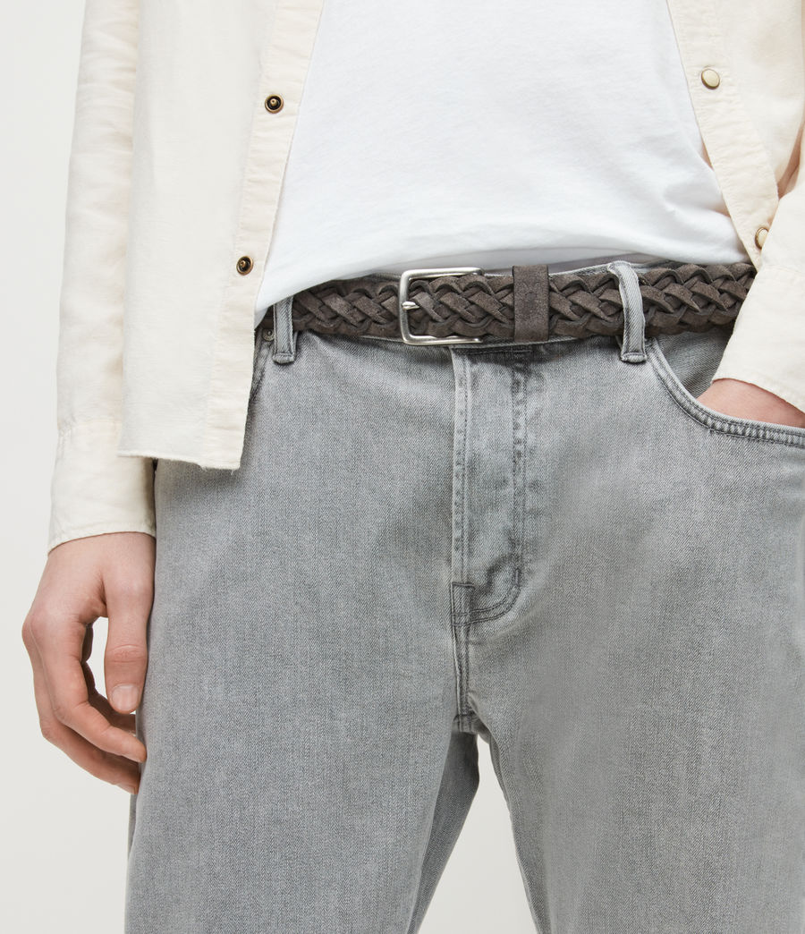 Men's Jagger Suede Woven Belt (grey) - Image 2