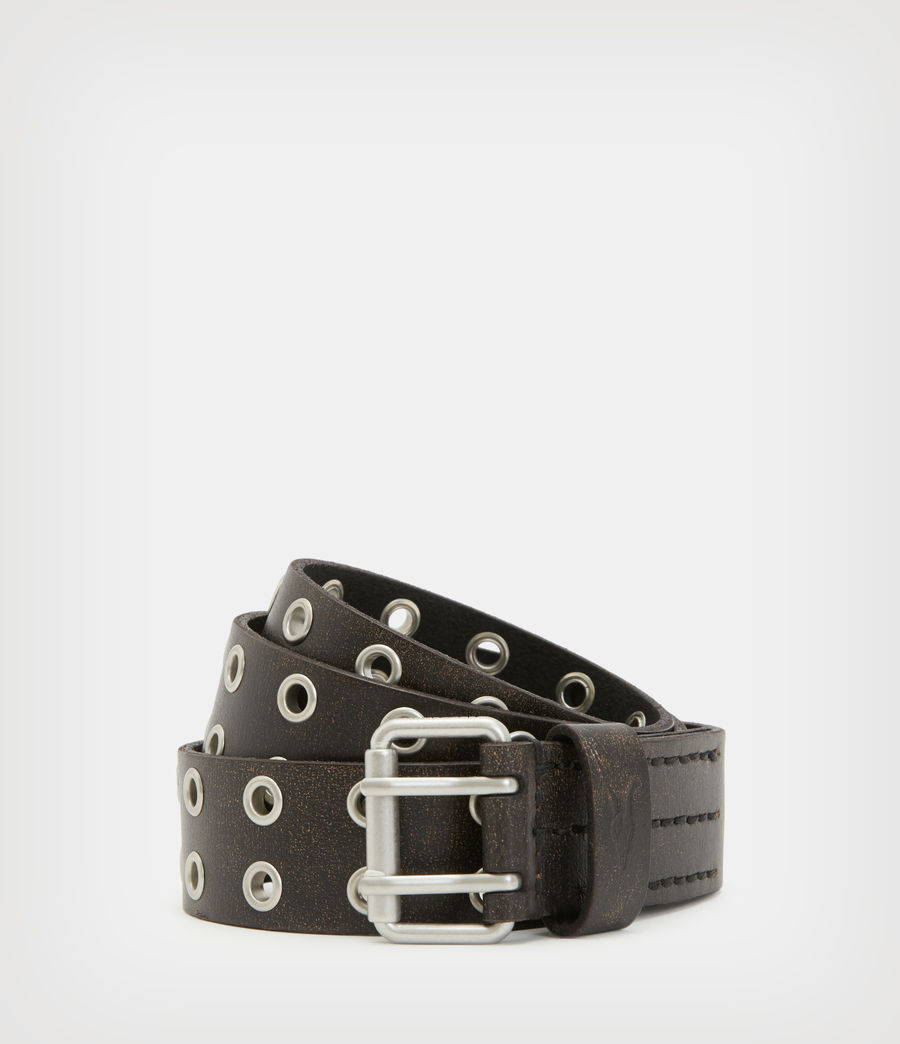 Herren Sturge Distressed Leather Belt (black) - Image 1