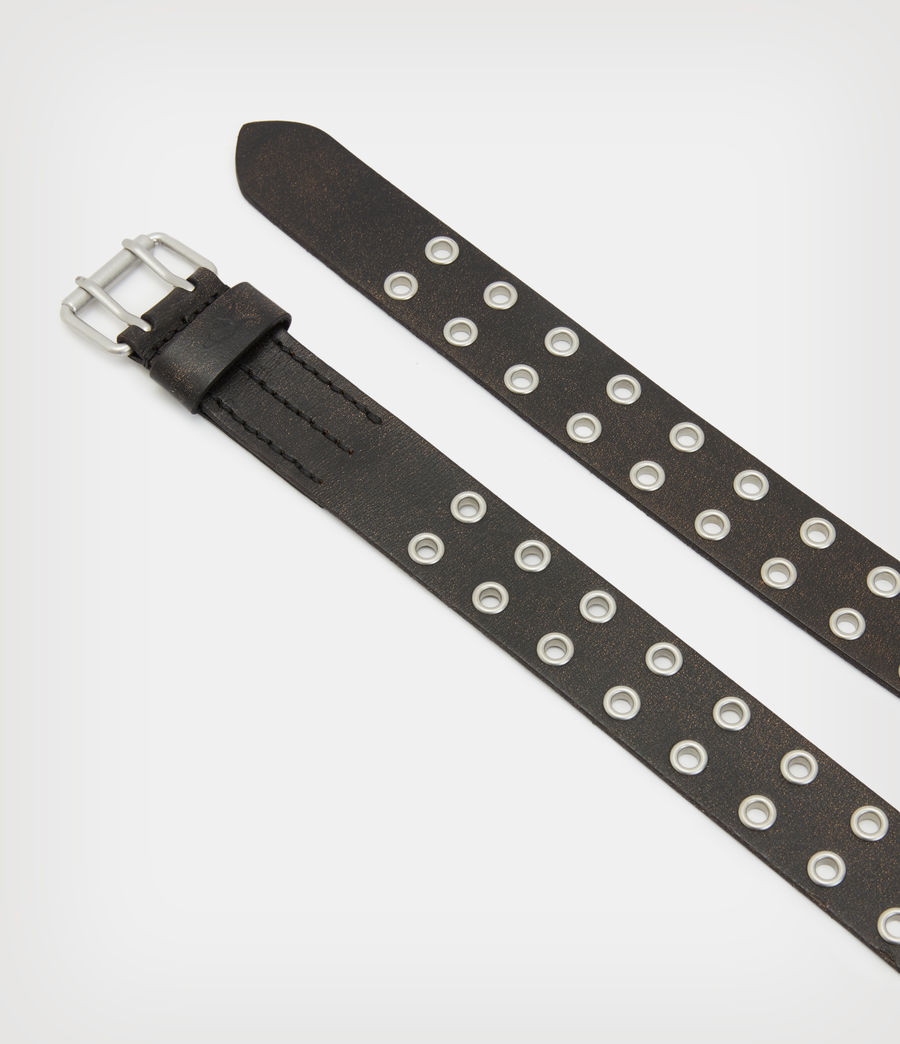 Men's Sturge Distressed Leather Belt (black) - Image 2