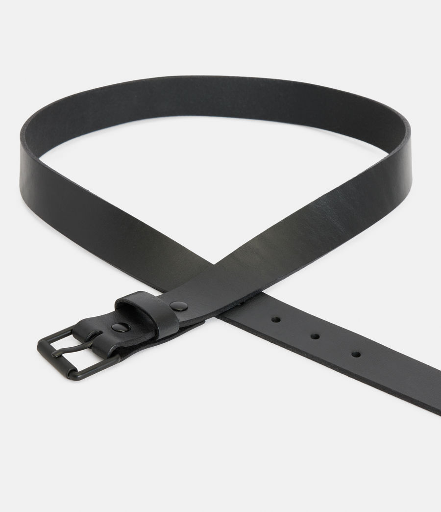 Mens Underground Logo Leather Belt (black_matte_black) - Image 5