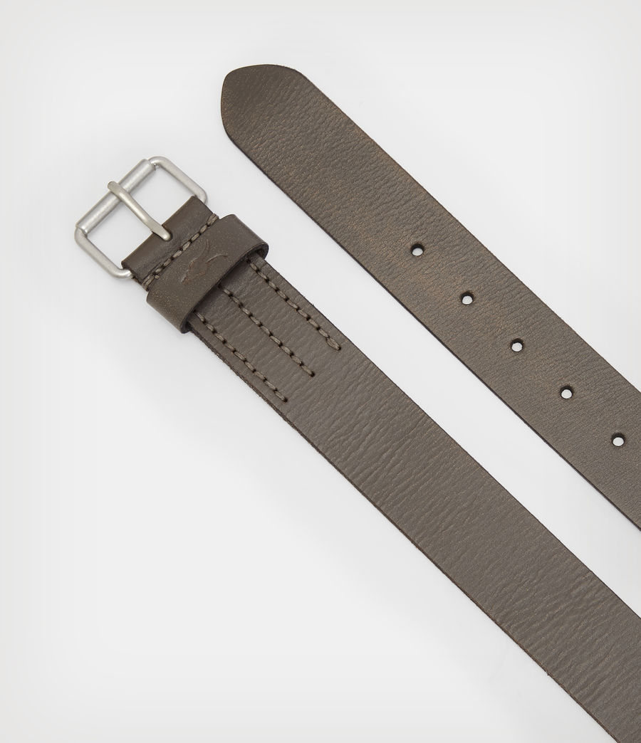Herren Dunston Distressed Leather Belt (grey) - Image 3