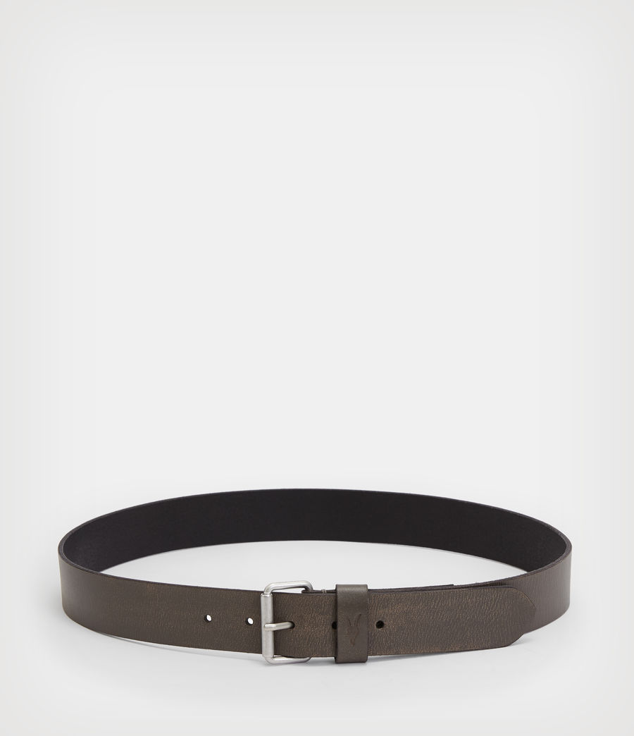 Mens Dunston Distressed Leather Belt (grey) - Image 4