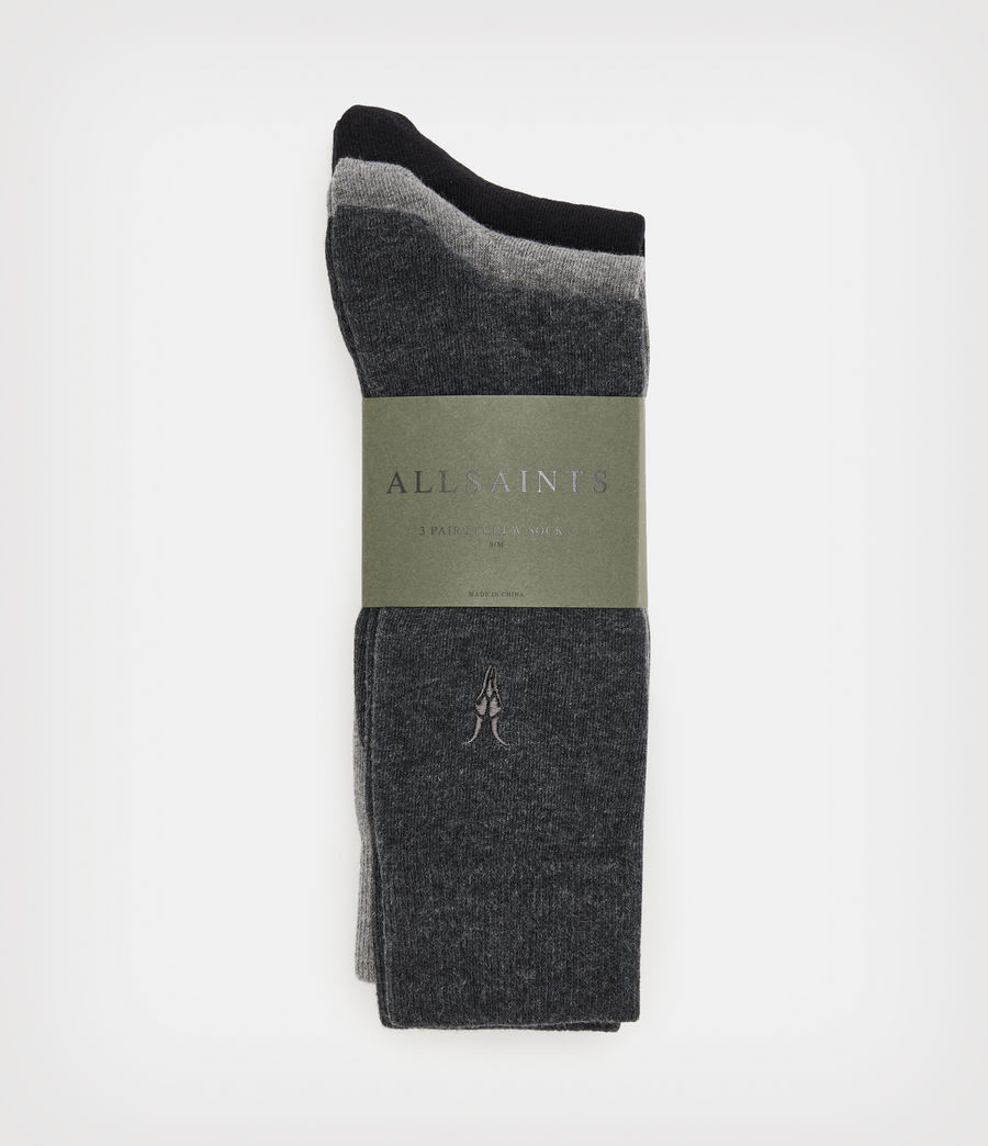 Men's Adan Ramskull 3 Pack Socks (blk_charcal_gry_ml) - Image 3