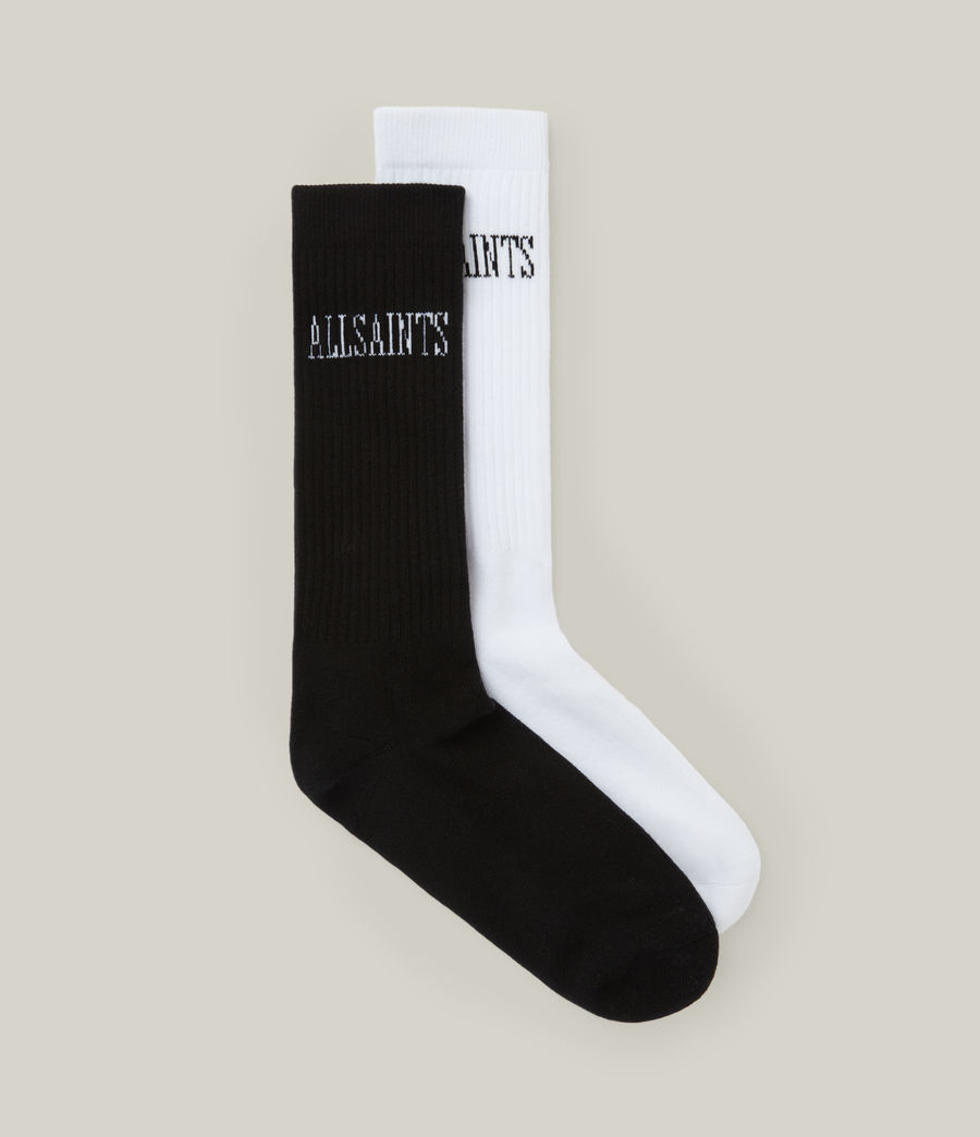 Mens State Logo 2 Pack Sport Socks (black_white) - Image 1