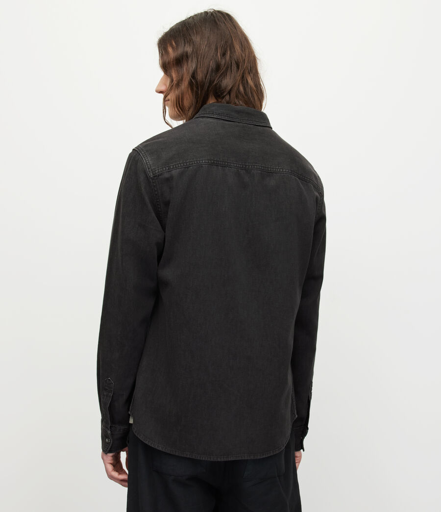 Herren Gleason Denim Shirt (washed_black) - Image 4
