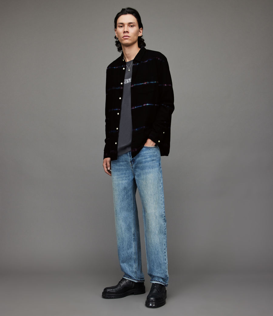 Hommes Claverack  Tie Dye Checked Shirt (ink) - Image 3