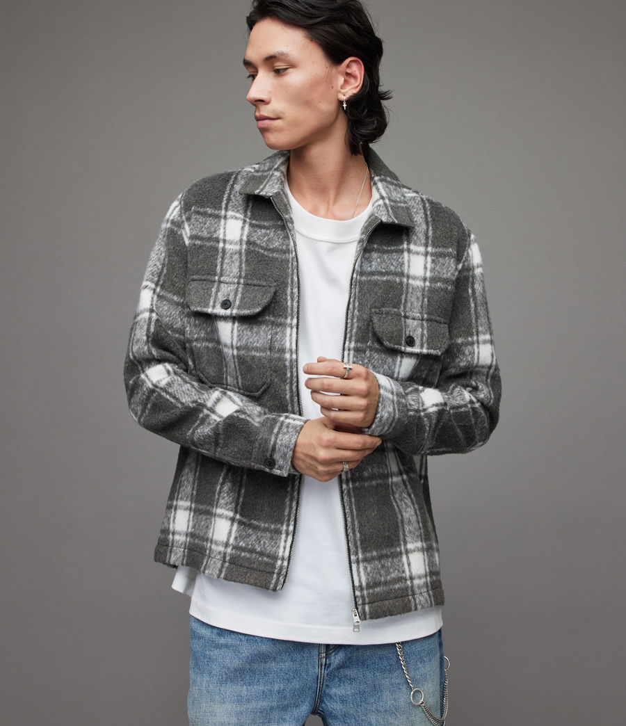 Men's Honshu Check Shirt Jacket (paving_grey) - Image 1