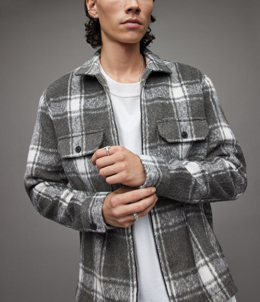 Men's Honshu Check Shirt Jacket (paving_grey) - Image 2