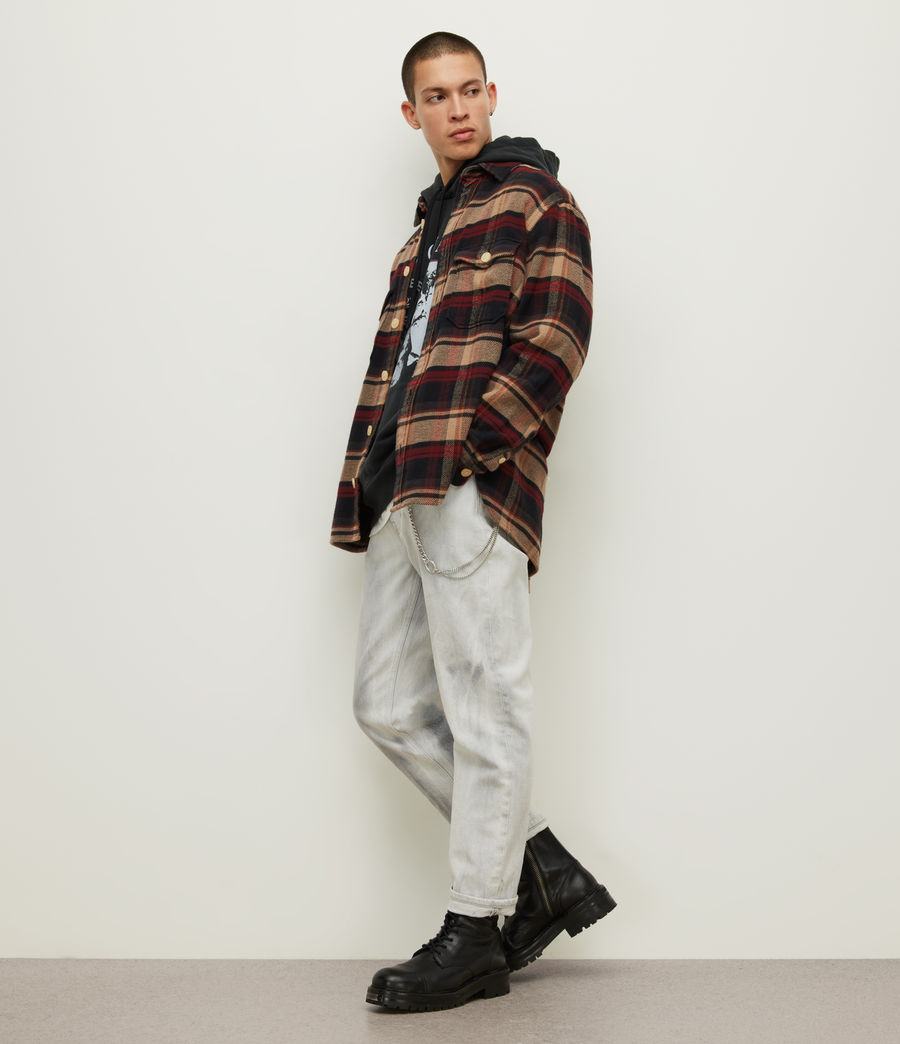 Men's Brattle Checked Overshirt (fawn_beige) - Image 4