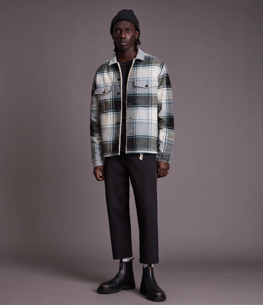 mens cotton check jacket