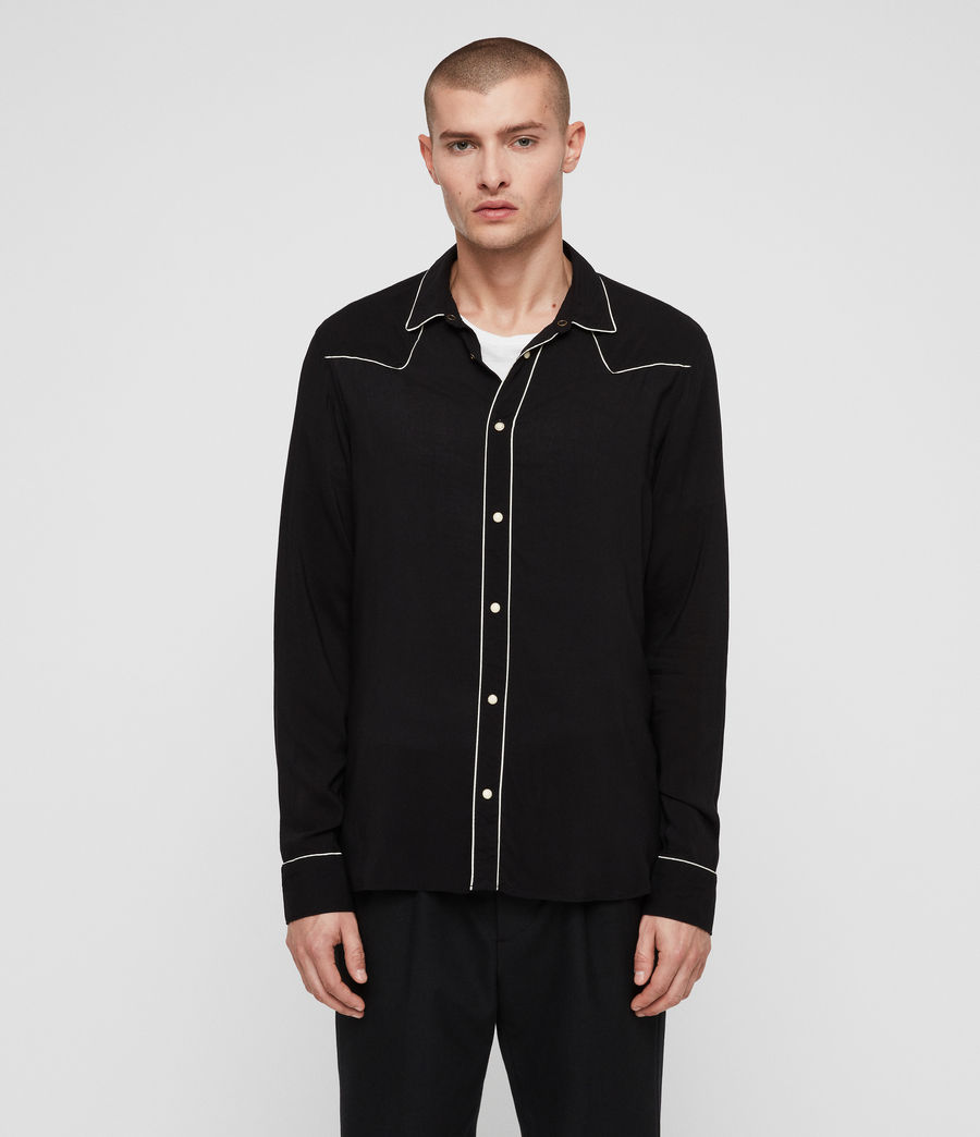 allsaints leather shirt