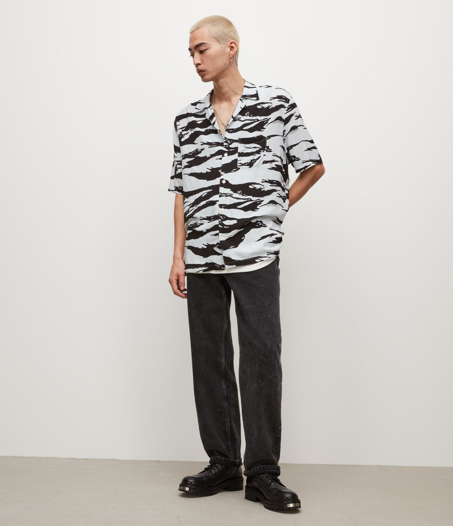 Mens Tekisuto Tiger Stripe Shirt (ecru_white) - Image 3