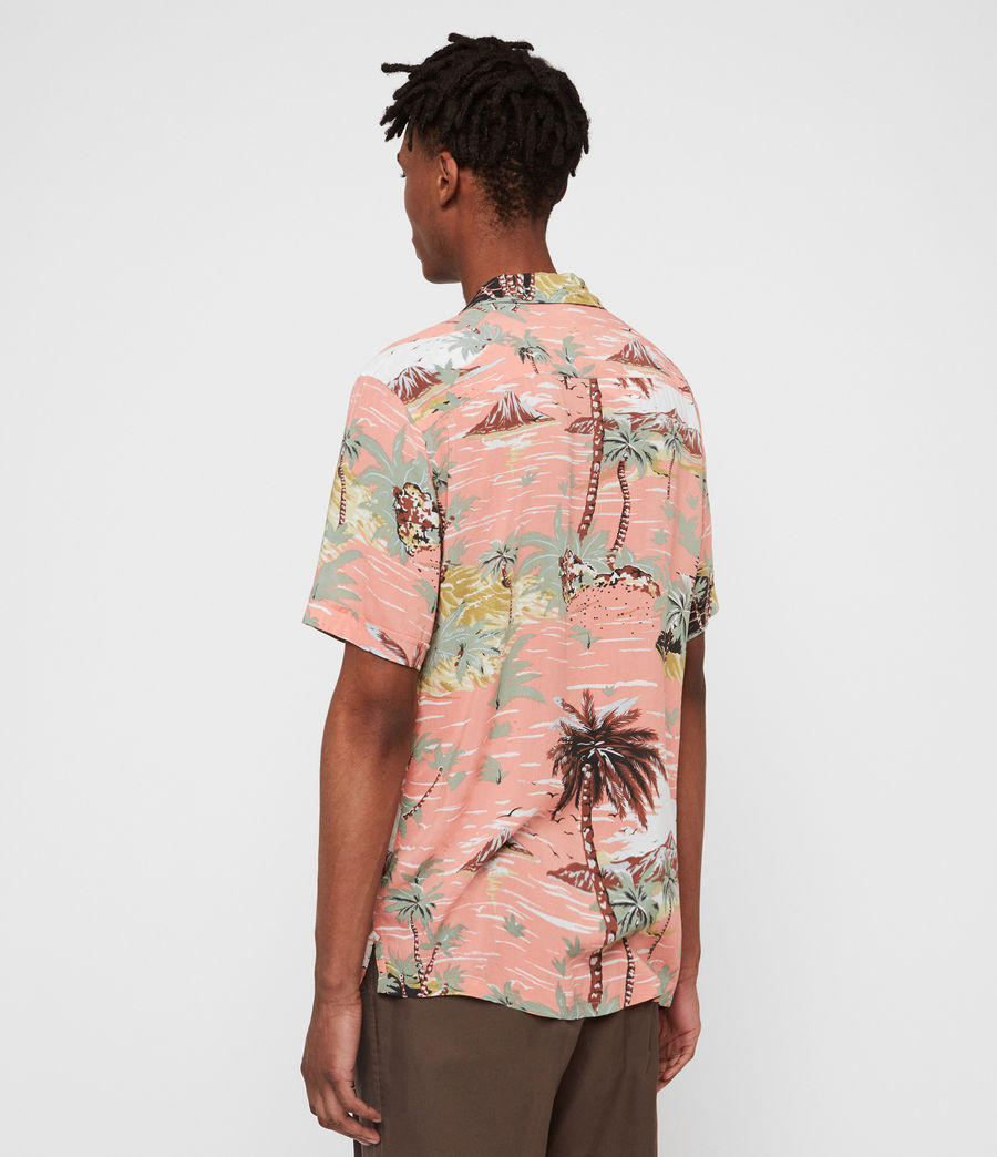 ALLSAINTS UK: Mens Luau Hawaiian Shirt (pink)