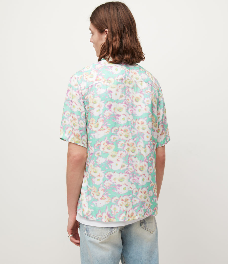 Mens Florax Floral Print Shirt (match_green) - Image 6