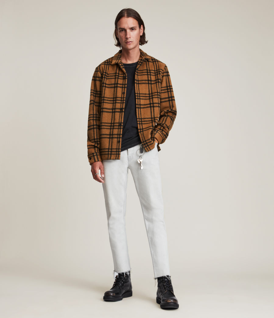Men's Zenith Wool Blend Check Overshirt (mocha_brown) - Image 1