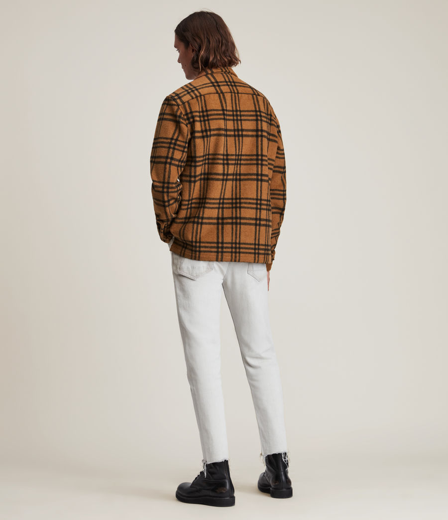 Men's Zenith Wool Blend Check Overshirt (mocha_brown) - Image 5