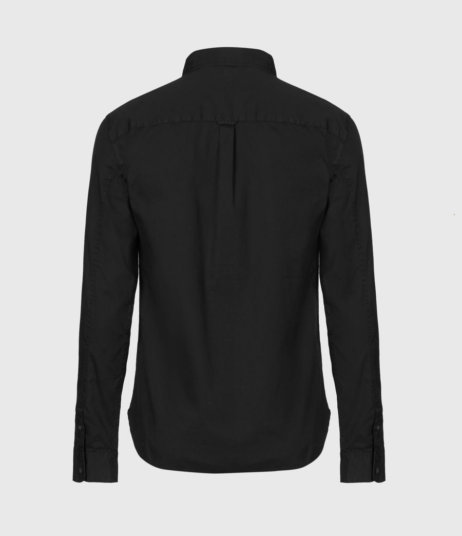 black long sleeve shirt outfit men