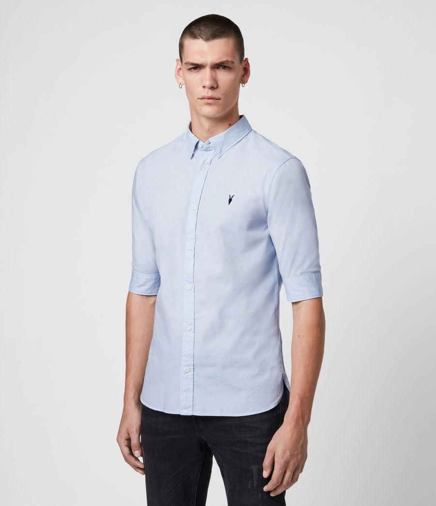 ALLSAINTS UK: Mens Redondo Half Sleeve Shirt (light_blue)