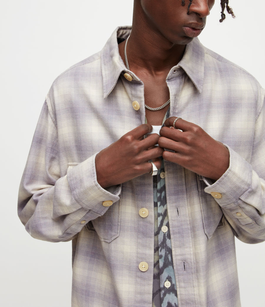 Men's Shasta Check Overshirt (bleached_lilac) - Image 4