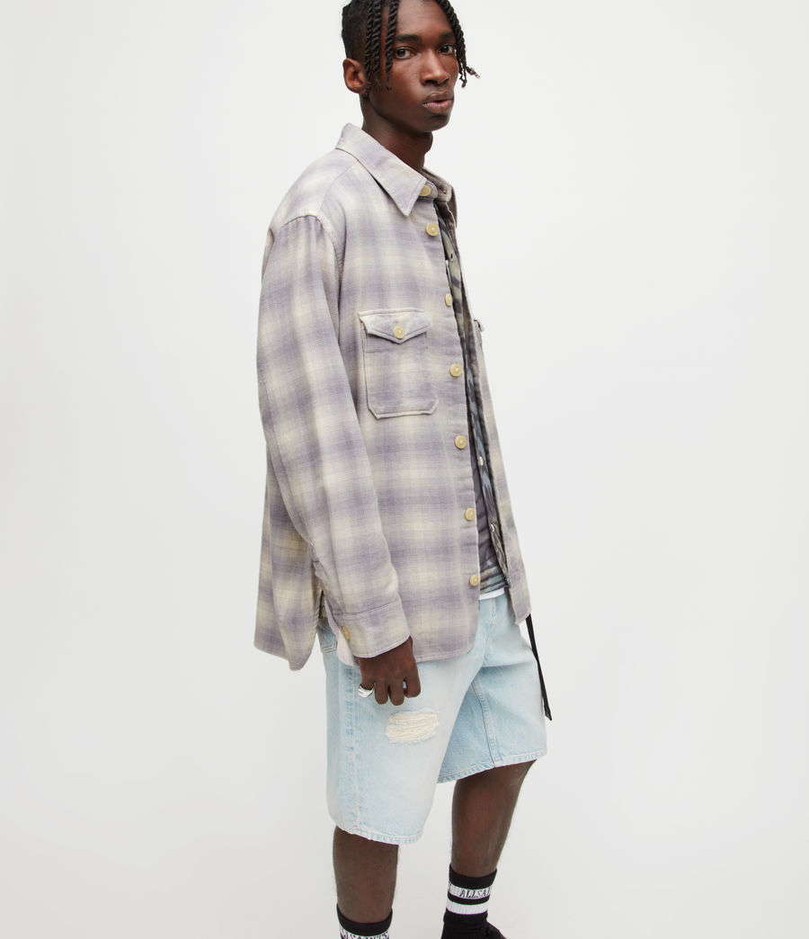 Men's Shasta Check Overshirt (bleached_lilac) - Image 5
