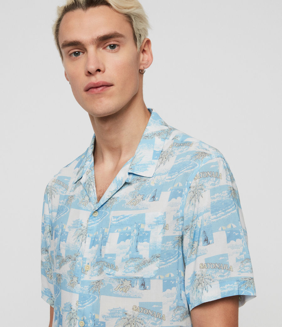 aqua color men's shirt