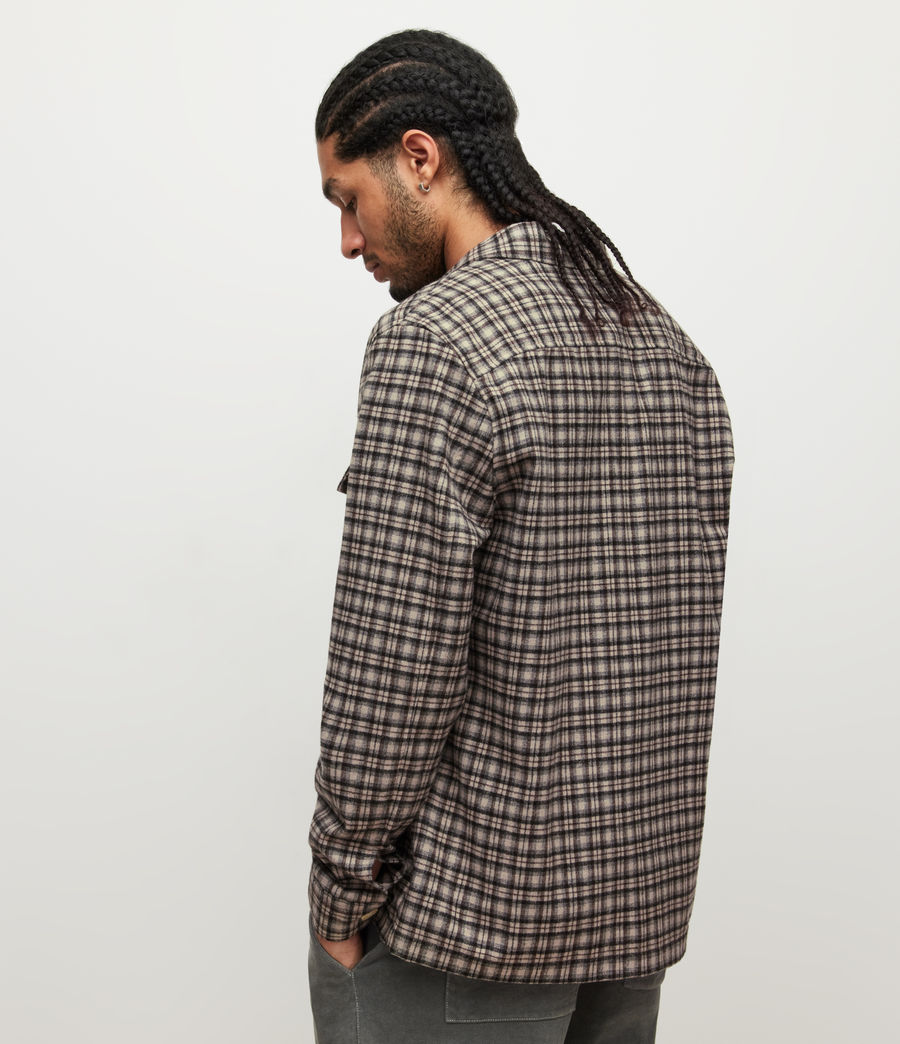Herren Burbank Check Military Shirt (dusted_sand_taupe) - Image 4