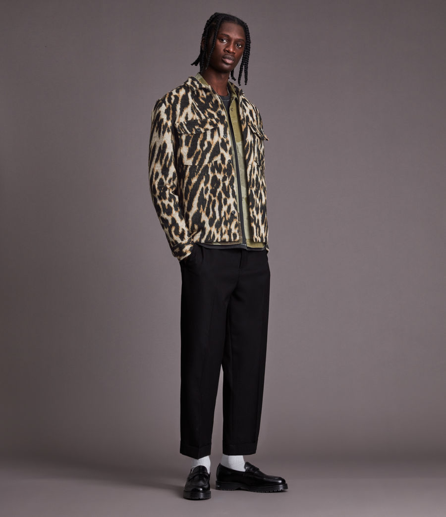 Men's Deloria Wool Blend Leopard Overshirt (hemlock_taupe) - Image 3