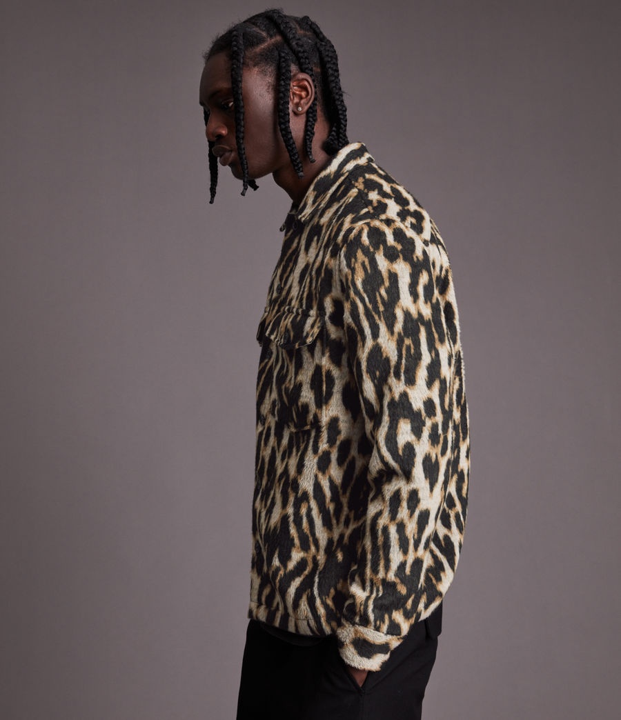 Men's Deloria Wool Blend Leopard Overshirt (hemlock_taupe) - Image 4