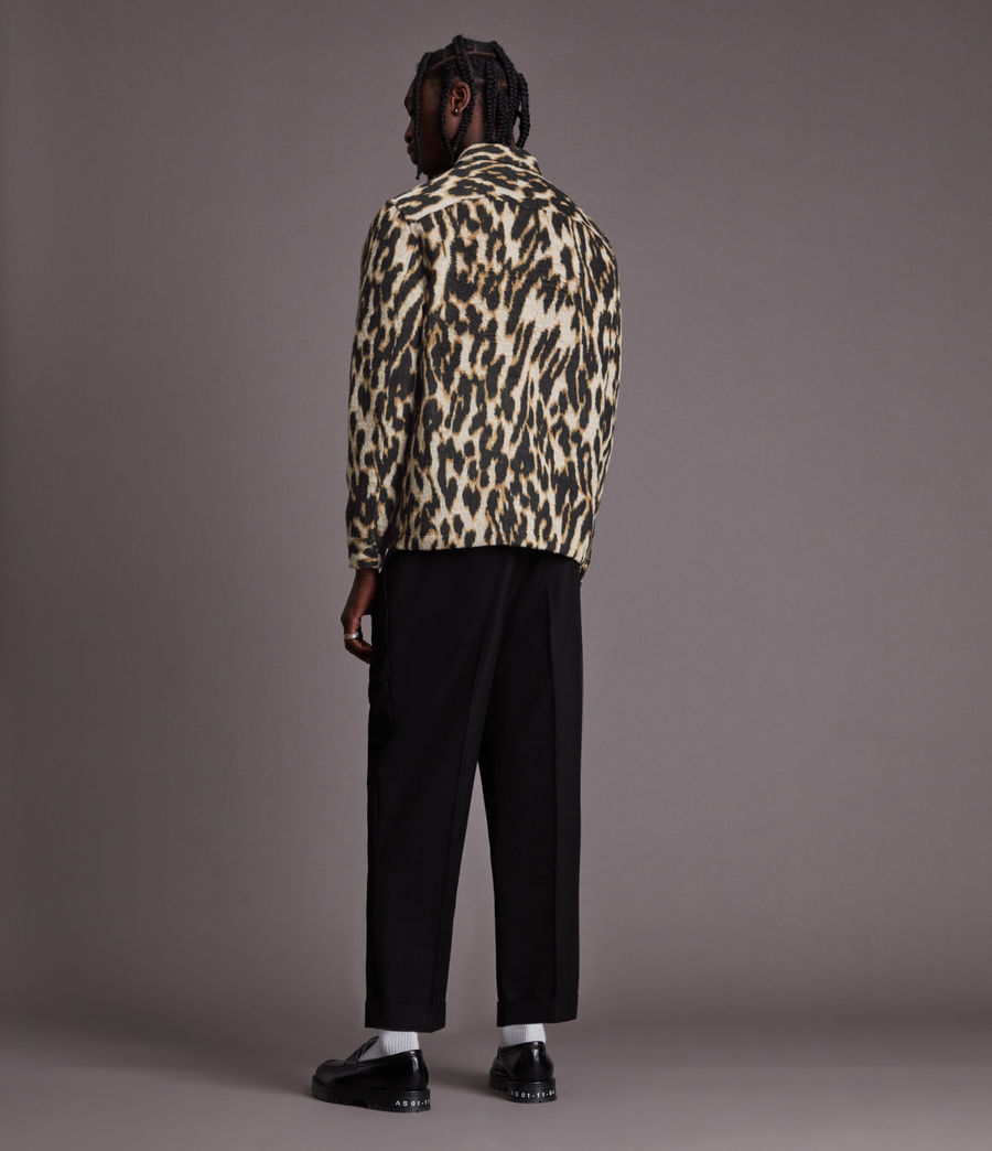 Mens Deloria Wool Blend Leopard Overshirt (hemlock_taupe) - Image 5