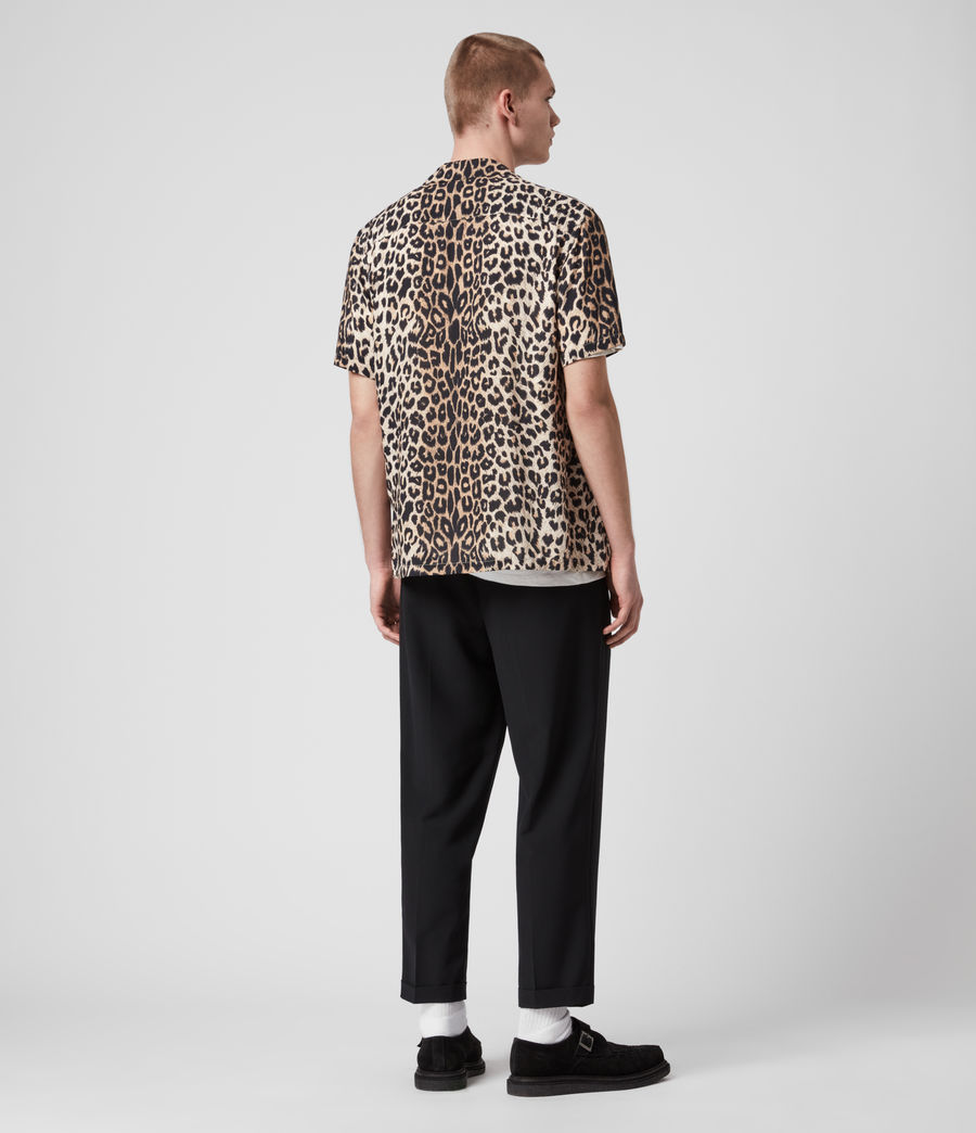 ALLSAINTS UK: Mens Leppo Short Sleeve Shirt (leopard_brown)