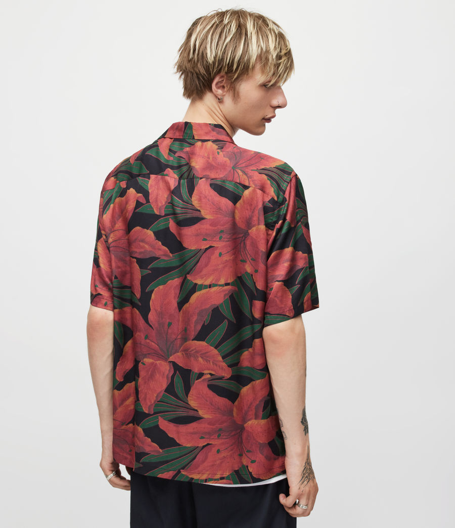 Men's Dustlands Floral Shirt (jt_blk_hertg_camel) - Image 8