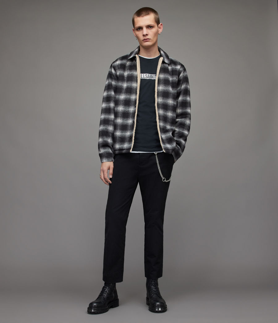 Hommes Canoose Sherpa-Lined Check Jacket (black) - Image 3