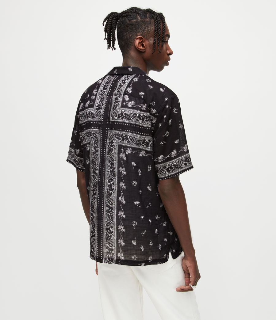 Men's Pima Bandana Print Shirt (jet_black) - Image 6
