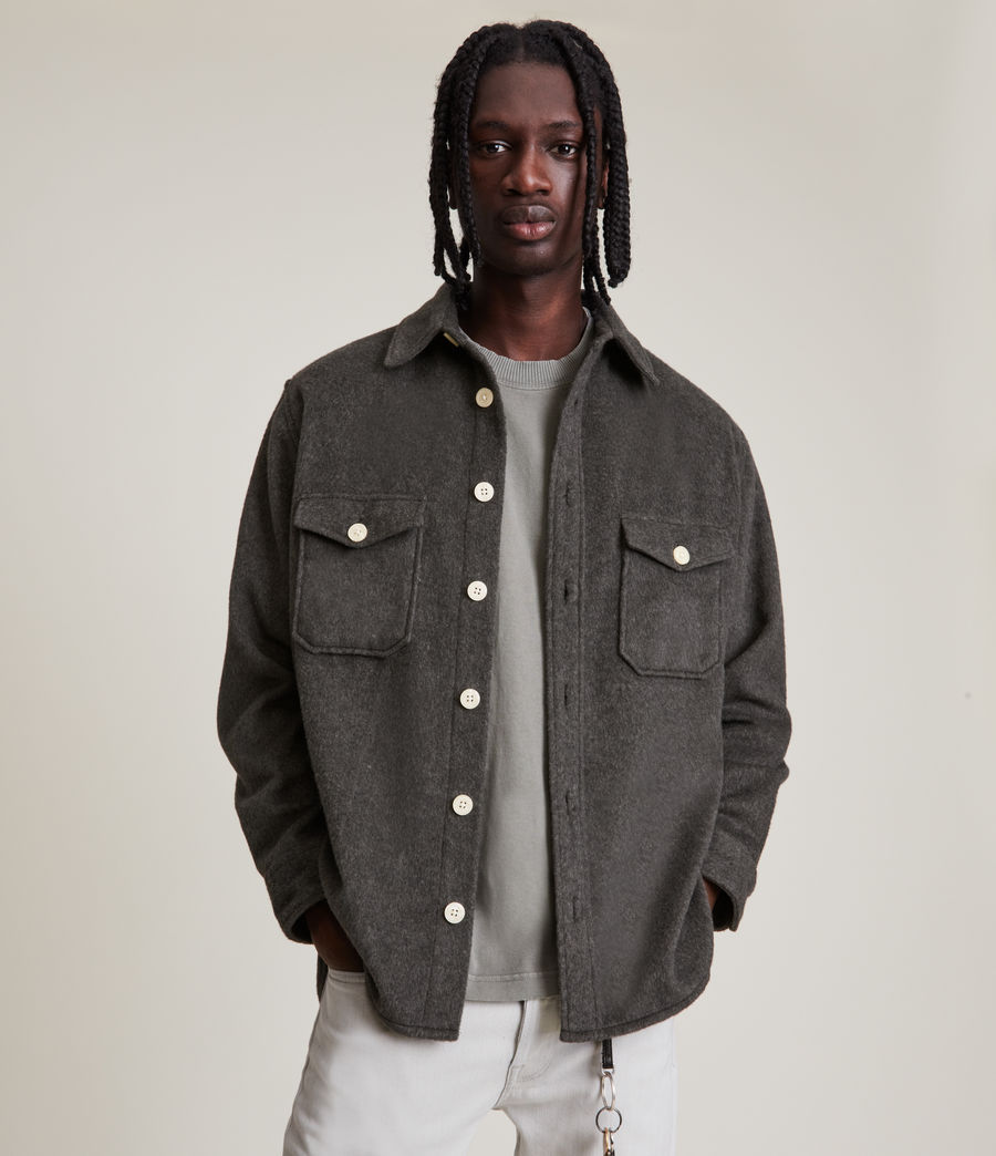 Men's Dillingham Wool Blend Overshirt (charcoal) - Image 1