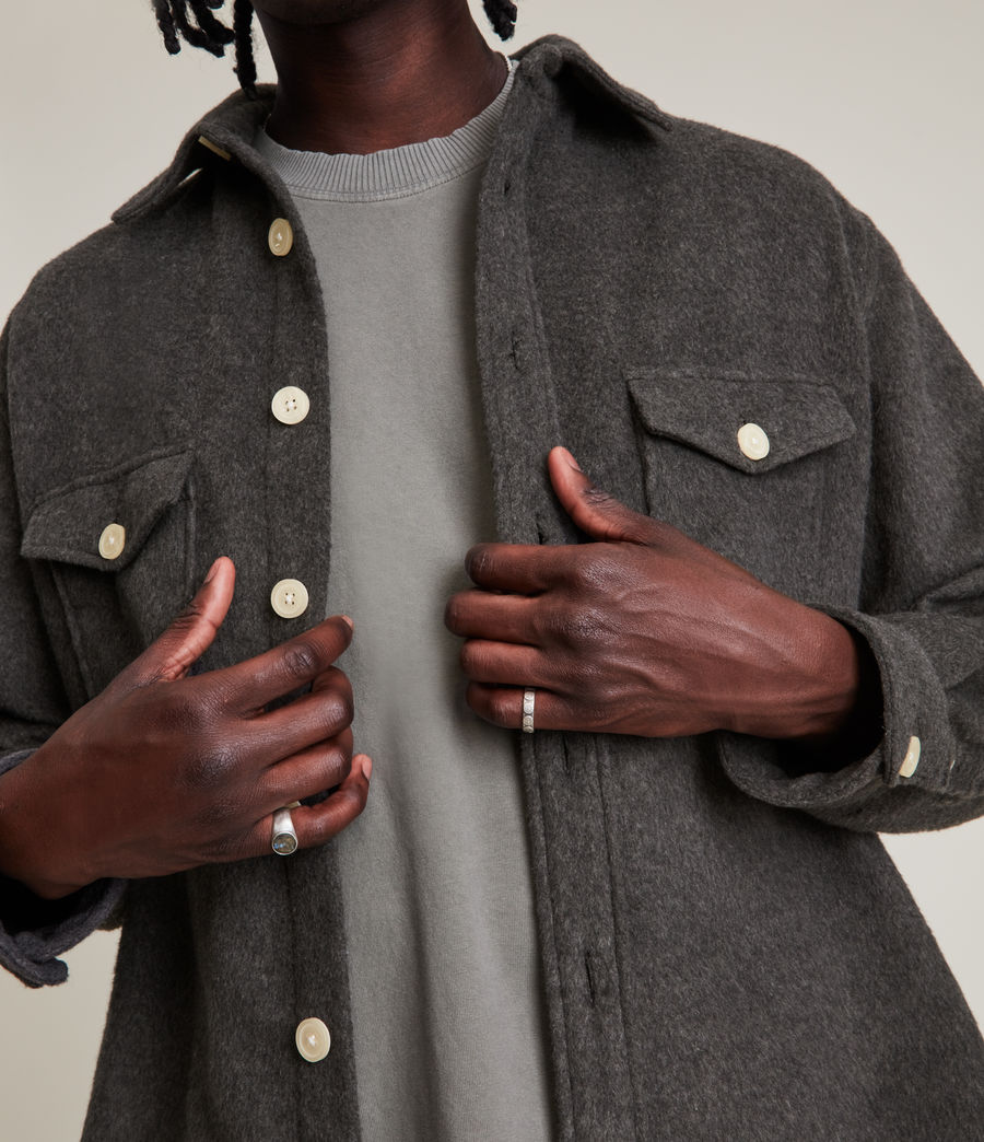 Men's Dillingham Wool Blend Overshirt (charcoal) - Image 4