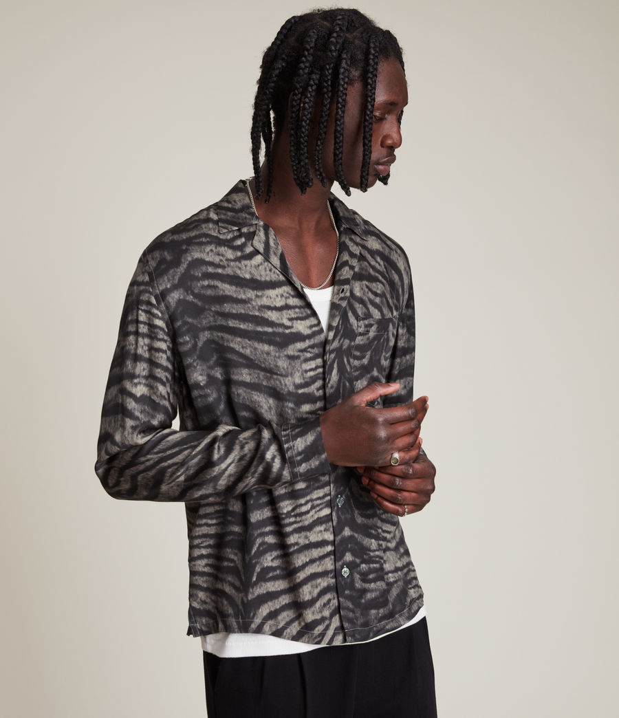 Men's Tigera Long Sleeve Shirt (greyscale) - Image 2