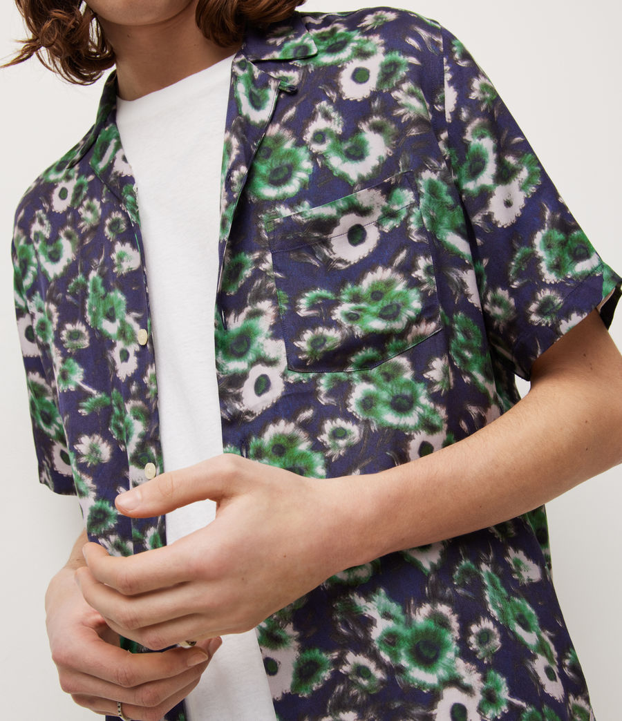 Men's Florax Floral Print Shirt (jet_black) - Image 2