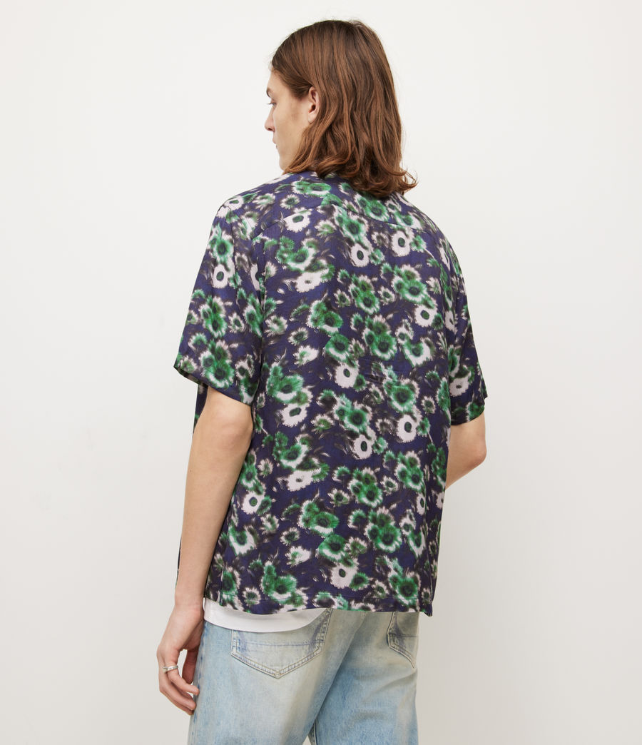 Men's Florax Floral Print Shirt (jet_black) - Image 5